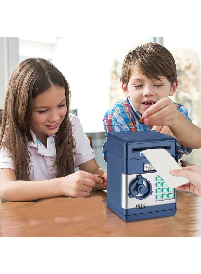 Electronic Piggy Bank with Code Lock | Mini ATM Money Saving Box for Kids | Password Cash & Coin Bank with Auto Money Scroll | Birthday Gift for Boys & Girls (Navy) - Image 5